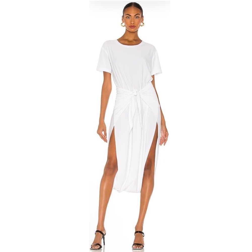 Norma Kamali Dress Diaper Tie Midi in White